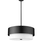Z-Lite Counterpoint 24" 5-Light Matte Black Steel and White Fabric Shade Chandelier