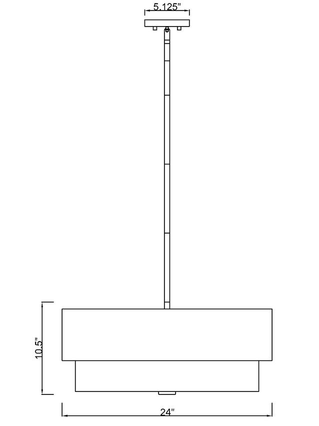 Z-Lite Counterpoint 24" 5-Light Matte Black Steel and White Fabric Shade Chandelier