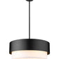 Z-Lite Counterpoint 24" 5-Light Matte Black Steel and White Fabric Shade Chandelier