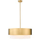 Z-Lite Counterpoint 24" 5-Light Modern Gold Steel and White Fabric Shade Chandelier