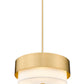 Z-Lite Counterpoint 24" 5-Light Modern Gold Steel and White Fabric Shade Chandelier