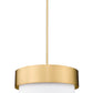 Z-Lite Counterpoint 24" 5-Light Modern Gold Steel and White Fabric Shade Chandelier