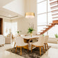 Z-Lite Counterpoint 24" 5-Light Modern Gold Steel and White Fabric Shade Chandelier