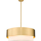 Z-Lite Counterpoint 24" 5-Light Modern Gold Steel and White Fabric Shade Chandelier