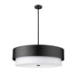 Z-Lite Counterpoint 32" 6-Light Matte Black Steel and White Fabric Shade Chandelier