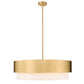 Z-Lite Counterpoint 32" 6-Light Modern Gold Steel and White Fabric Shade Chandelier