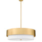 Z-Lite Counterpoint 32" 6-Light Modern Gold Steel and White Fabric Shade Chandelier