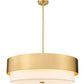 Z-Lite Counterpoint 32" 6-Light Modern Gold Steel and White Fabric Shade Chandelier