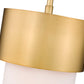 Z-Lite Counterpoint 7" 1-Light Modern Gold Steel and White Fabric Pendant Light