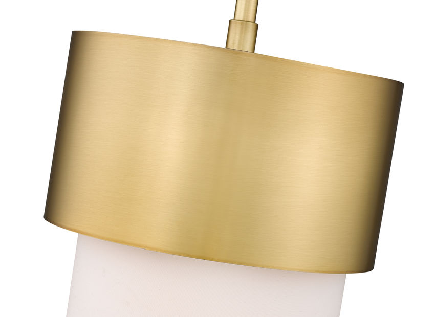 Z-Lite Counterpoint 7" 1-Light Modern Gold Steel and White Fabric Pendant Light