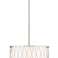 Z-Lite Dalton 17" 3-Light Brushed Nickel Pendant Light With White Fabric Shade