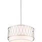Z-Lite Dalton 17" 3-Light Brushed Nickel Pendant Light With White Fabric Shade