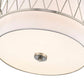 Z-Lite Dalton 17" 3-Light Brushed Nickel Pendant Light With White Fabric Shade