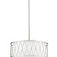 Z-Lite Dalton 17" 3-Light Brushed Nickel Pendant Light With White Fabric Shade