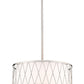 Z-Lite Dalton 17" 3-Light Brushed Nickel Pendant Light With White Fabric Shade