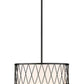 Z-Lite Dalton 17" 3-Light Matte Black Pendant Light With White Fabric Shade