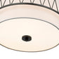 Z-Lite Dalton 17" 3-Light Matte Black Pendant Light With White Fabric Shade