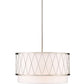 Z-Lite Dalton 24" 4-Light Brushed Nickel Pendant Light With White Fabric Shade