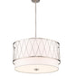 Z-Lite Dalton 24" 4-Light Brushed Nickel Pendant Light With White Fabric Shade