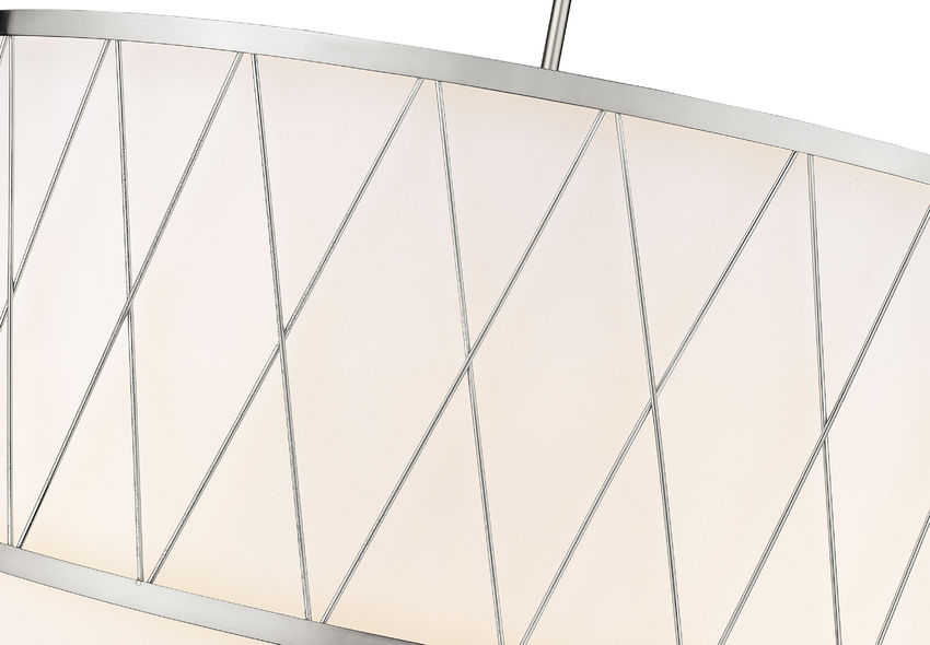 Z-Lite Dalton 24" 4-Light Brushed Nickel Pendant Light With White Fabric Shade