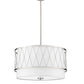 Z-Lite Dalton 24" 4-Light Brushed Nickel Pendant Light With White Fabric Shade