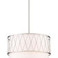 Z-Lite Dalton 24" 4-Light Brushed Nickel Pendant Light With White Fabric Shade