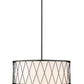Z-Lite Dalton 24" 4-Light Matte Black Pendant Light With White Fabric Shade