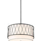 Z-Lite Dalton 24" 4-Light Matte Black Pendant Light With White Fabric Shade