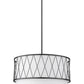 Z-Lite Dalton 24" 4-Light Matte Black Pendant Light With White Fabric Shade