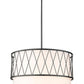 Z-Lite Dalton 24" 4-Light Matte Black Pendant Light With White Fabric Shade