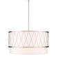 Z-Lite Dalton 32" 5-Light Brushed Nickel Pendant Light With White Fabric Shade