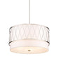 Z-Lite Dalton 32" 5-Light Brushed Nickel Pendant Light With White Fabric Shade