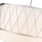 Z-Lite Dalton 32" 5-Light Brushed Nickel Pendant Light With White Fabric Shade