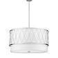 Z-Lite Dalton 32" 5-Light Brushed Nickel Pendant Light With White Fabric Shade