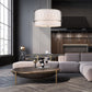 Z-Lite Dalton 32" 5-Light Brushed Nickel Pendant Light With White Fabric Shade