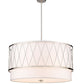 Z-Lite Dalton 32" 5-Light Brushed Nickel Pendant Light With White Fabric Shade
