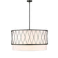 Z-Lite Dalton 32" 5-Light Matte Black Pendant Light With White Fabric Shade