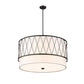 Z-Lite Dalton 32" 5-Light Matte Black Pendant Light With White Fabric Shade
