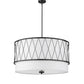 Z-Lite Dalton 32" 5-Light Matte Black Pendant Light With White Fabric Shade
