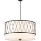 Z-Lite Dalton 32" 5-Light Matte Black Pendant Light With White Fabric Shade