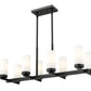 Z-Lite Danica 12" 8-Light Matte Black Steel Linear Chandelier With White Glass Shade