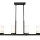 Z-Lite Danica 12" 8-Light Matte Black Steel Linear Chandelier With White Glass Shade