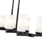 Z-Lite Danica 12" 8-Light Matte Black Steel Linear Chandelier With White Glass Shade