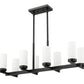 Z-Lite Danica 12" 8-Light Matte Black Steel Linear Chandelier With White Glass Shade