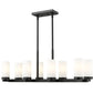 Z-Lite Danica 12" 8-Light Matte Black Steel Linear Chandelier With White Glass Shade