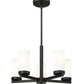 Z-Lite Danica 20" 5-Light Matte Black Steel Chandelier With White Glass Shade