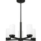 Z-Lite Danica 20" 5-Light Matte Black Steel Chandelier With White Glass Shade