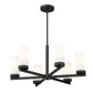 Z-Lite Danica 26" 6-Light Matte Black Steel Chandelier With White Glass Shade