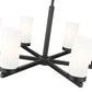 Z-Lite Danica 26" 6-Light Matte Black Steel Chandelier With White Glass Shade