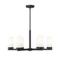 Z-Lite Danica 26" 6-Light Matte Black Steel Chandelier With White Glass Shade